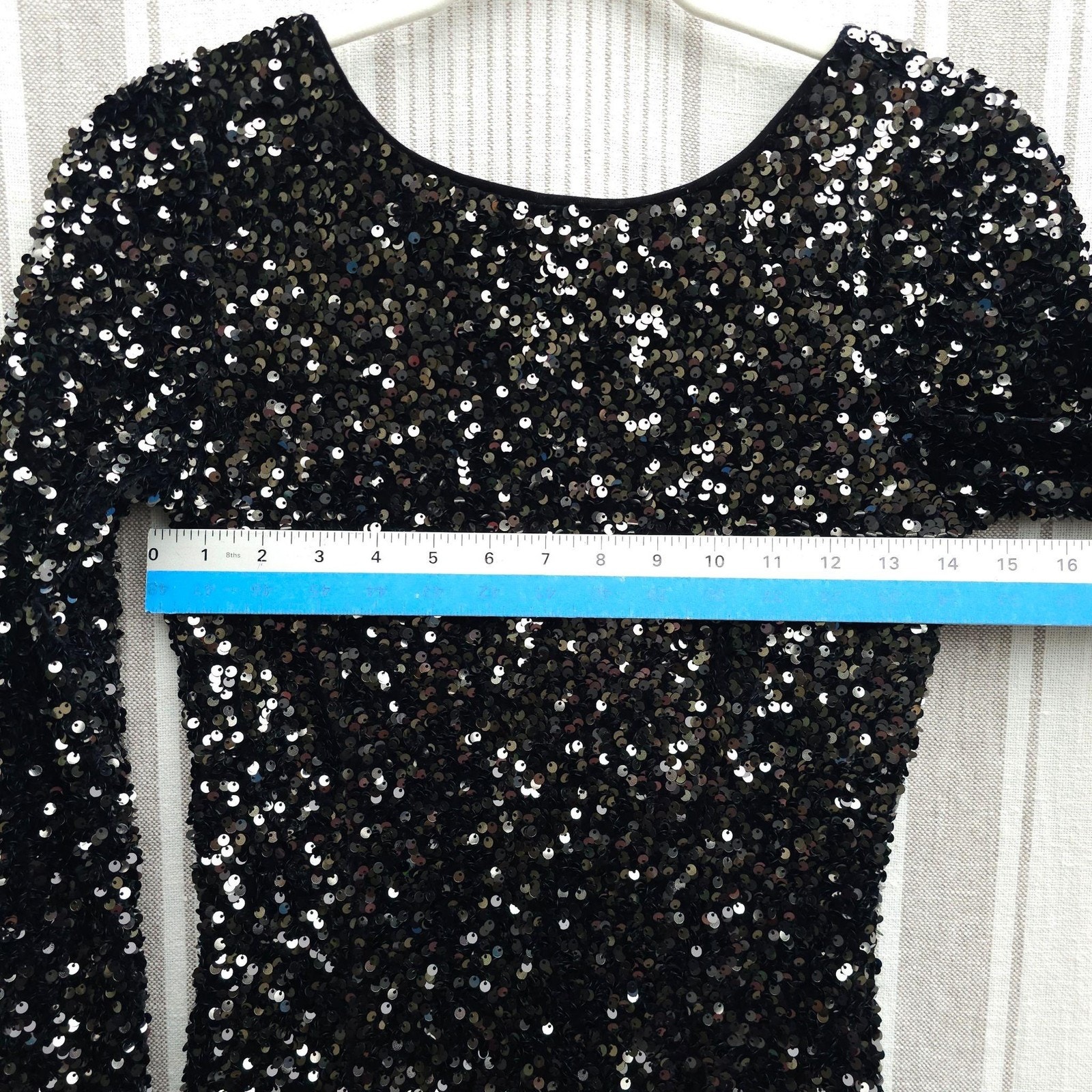Hobbs London Dress Size 2 Black Sawyer Pencil Sequin Party Cocktail Occasion Lbd — image 7 of 8
